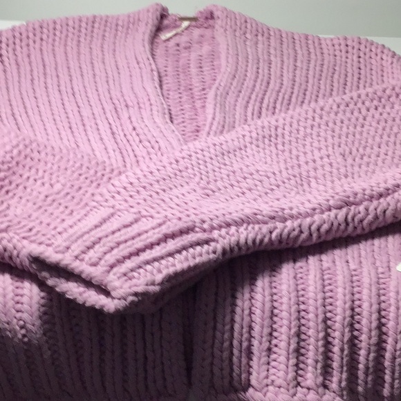 Free People Glow For It Chunky Knit Cardigan New Blossom (Lilac) Large - Picture 1 of 13